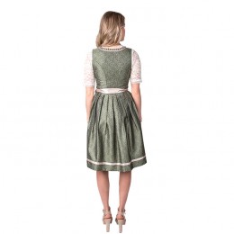 Dirndl jurkje 2-delig luxe jaquard groen-creme