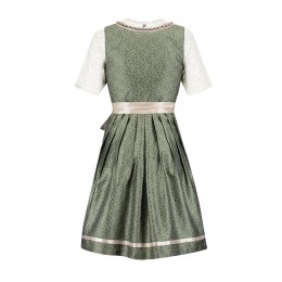 Dirndl jurkje 2-delig luxe jaquard groen-creme