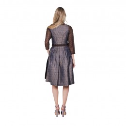 Dirndl jurkje 2-delig luxe jaquard chocolade bruin