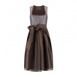 Dirndl jurkje 2-delig luxe jaquard chocolade bruin