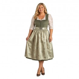 Dirndl jurkje 2-delig Jaquard velours groen