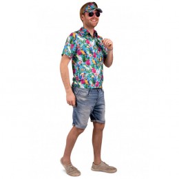 Hawaii shirt met zonneklep verkrijgbaar in 3 kleuren