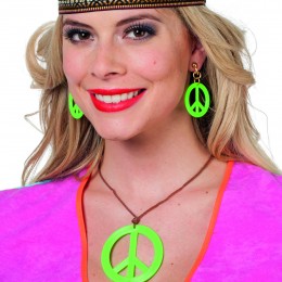 Hippie set hoofdband oorbellen ketting