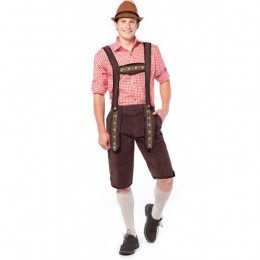 Lederhose Johann lang donker-bruin