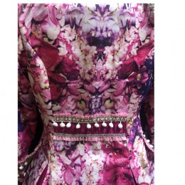 Carnavalsjasje luxe Pink Flower Dames