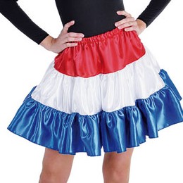 Petticoat stof rood, wit blauw