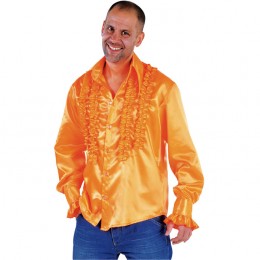 Ruches-blouse getailleerd oranje