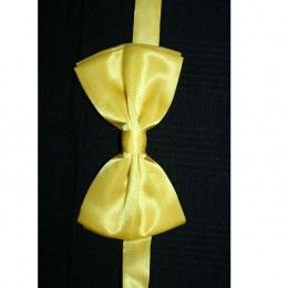 Vlinderstrikje satijn neongeel