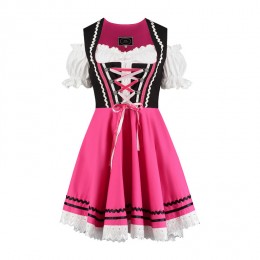 Dirndl jurkje 2-delig zwart-roze