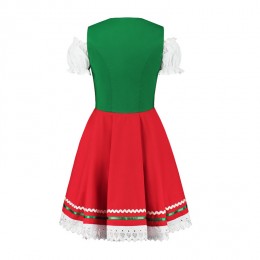 Dirndl jurkje 2-delig groen-rood