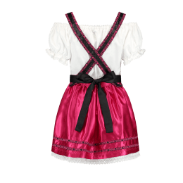 Dirndl jurkje modieus 3-delig cerise kort