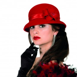 Rode dameshoed wolvilt