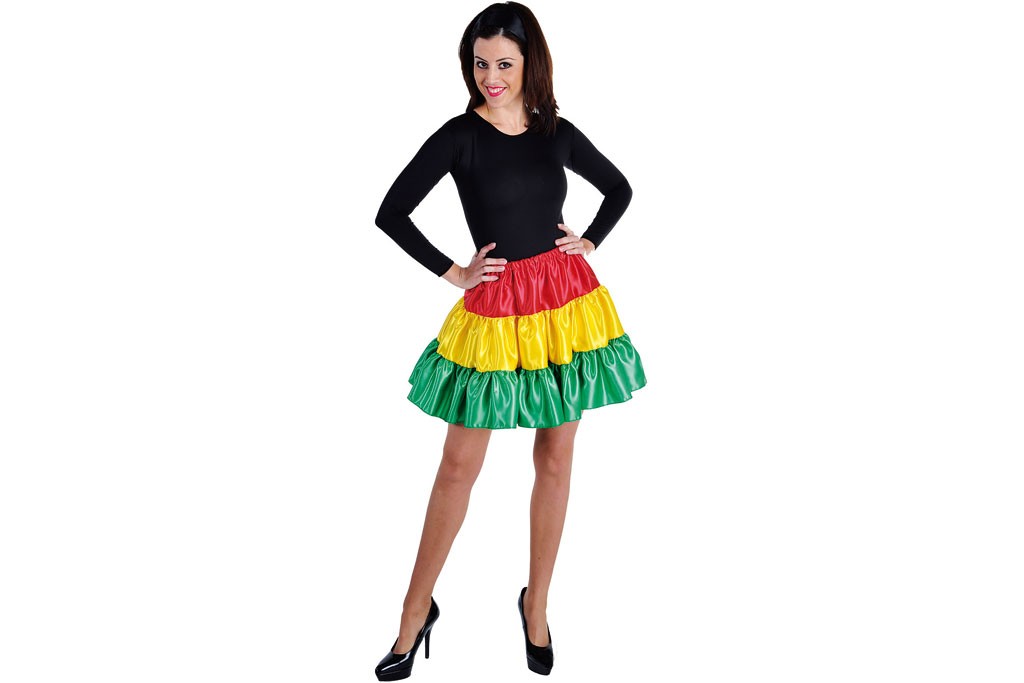Petticoat stof carnaval rood geel groen