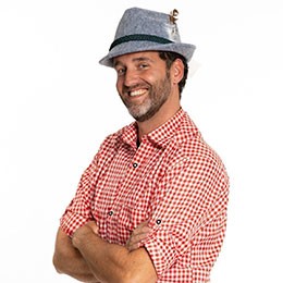 Tirolerhoed grijs met veer