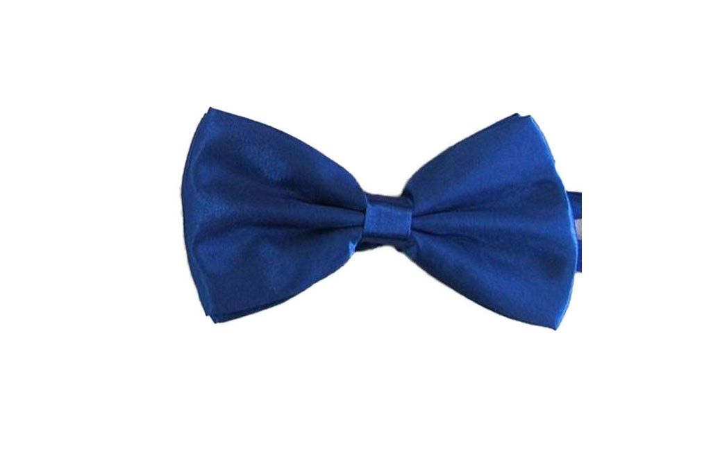 Vlinderstrikje satijn blauw