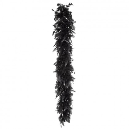 St. Boa 50 g Glamour zwart met zilveren tinsel (180 cm)