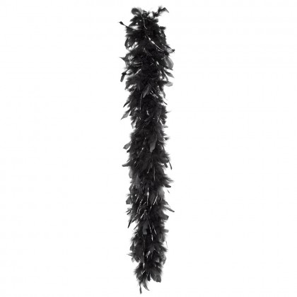 Boa 50 g Glamour zwart met zilveren tinsel (180 cm)