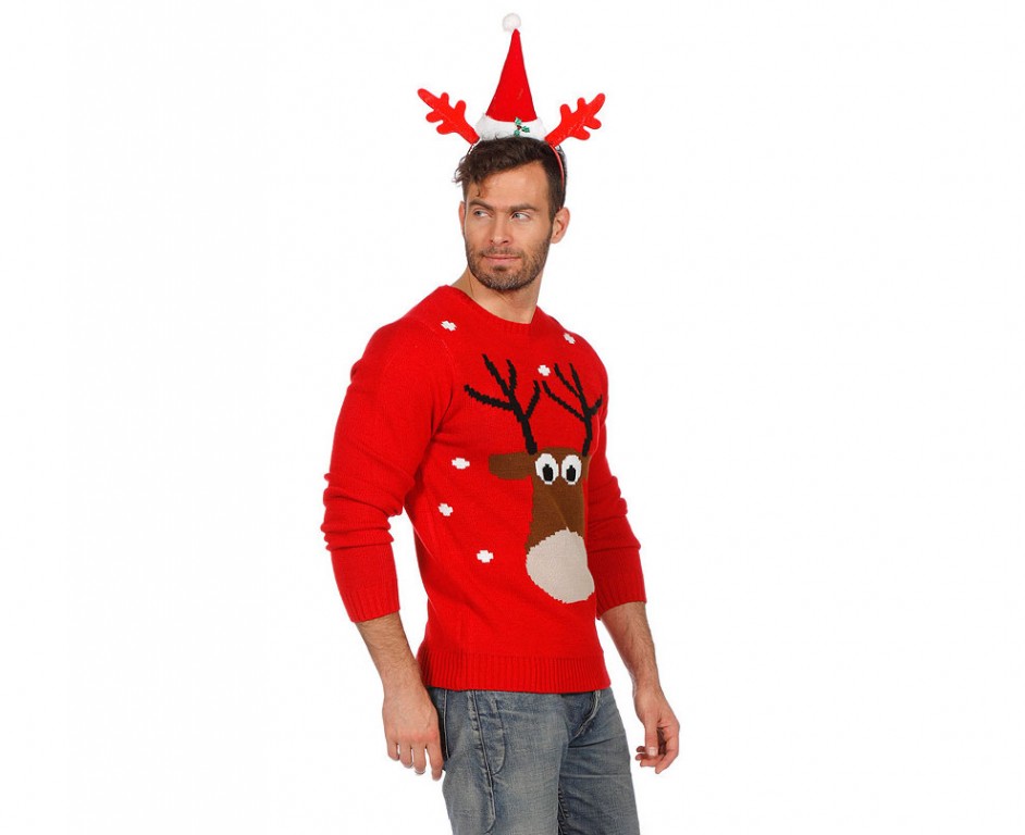 Kersttrui rood rendier