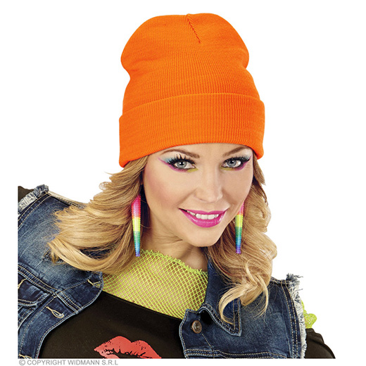 beanie neon oranje