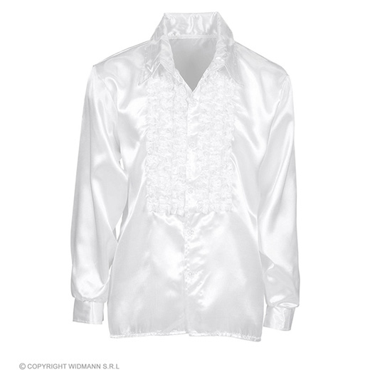 rouchen blouse satijn, wit