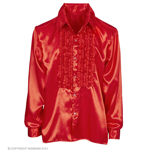 rouchen blouse satijn, rood
