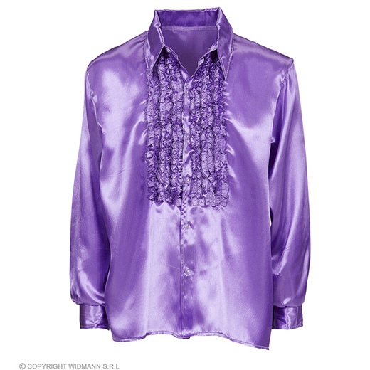 rouchen blouse satijn, paars