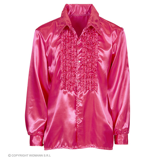 rouchen blouse satijn, rose