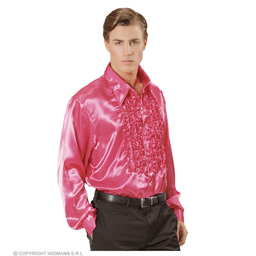 rouchen blouse satijn, rose