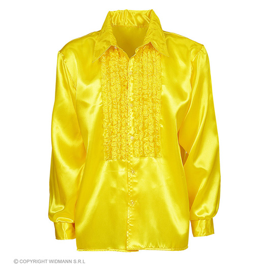 rouchen blouse satijn, geel