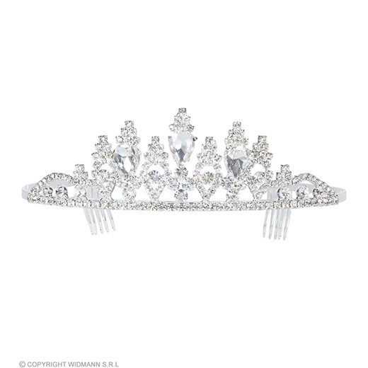 luxe zilveren tiara strass