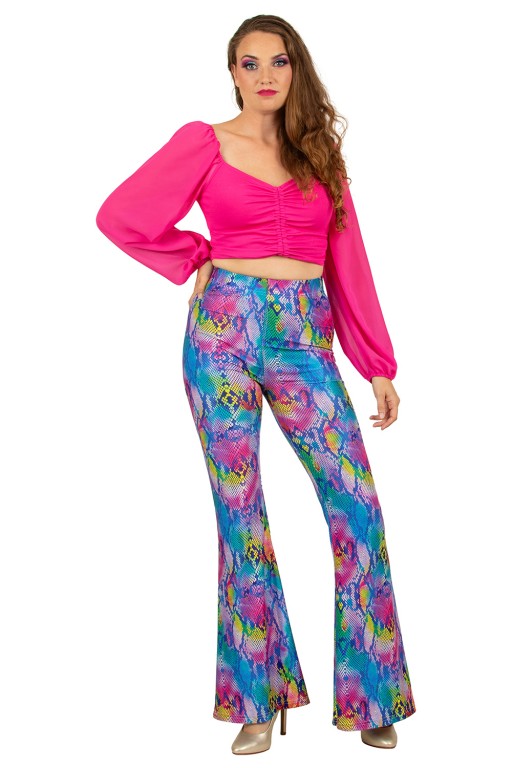 Flared Pants Colourfurll Snakeprint Broek Dames