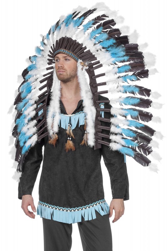Indianentooi groot blauw/wit/zwart