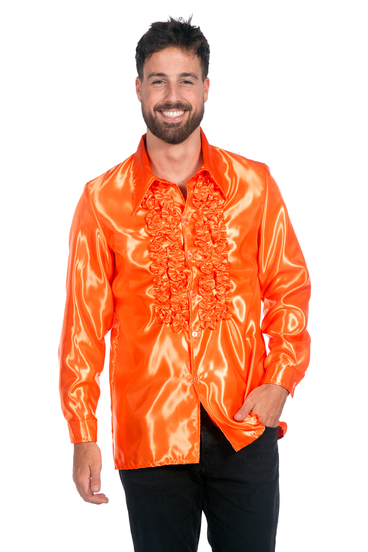 Ruchesblouse satijn