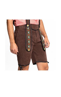 Lederhose Johann kort bruin