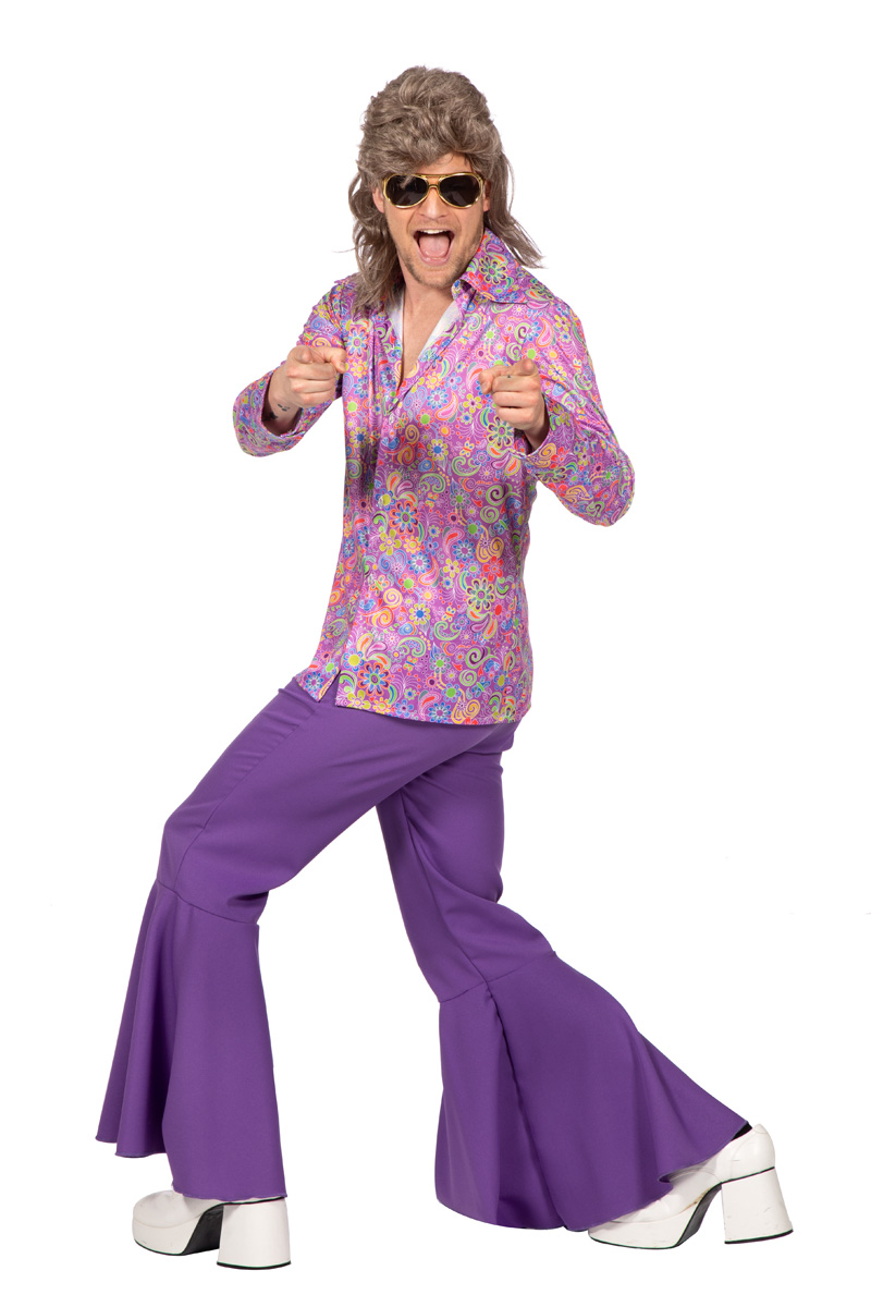 Shirt hippie paars (V)