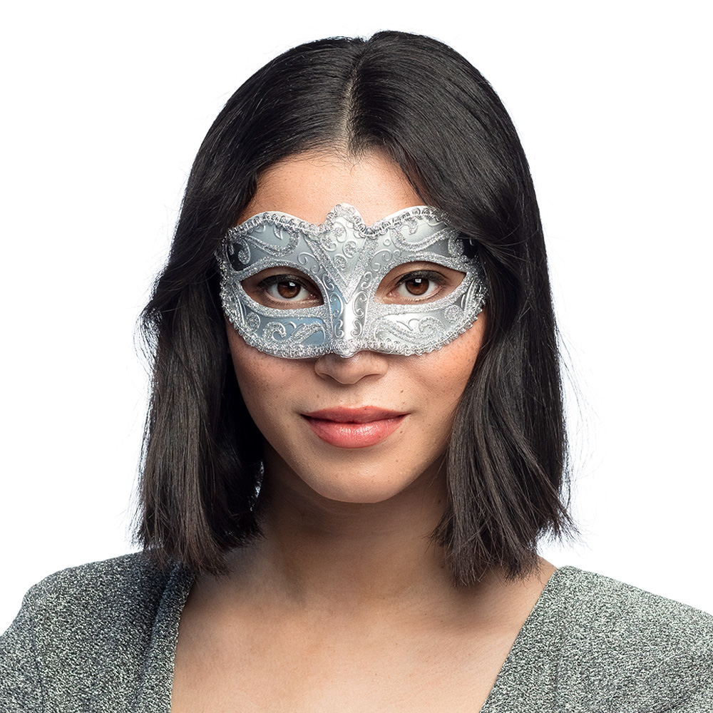 Oogmasker Venice felina zilver