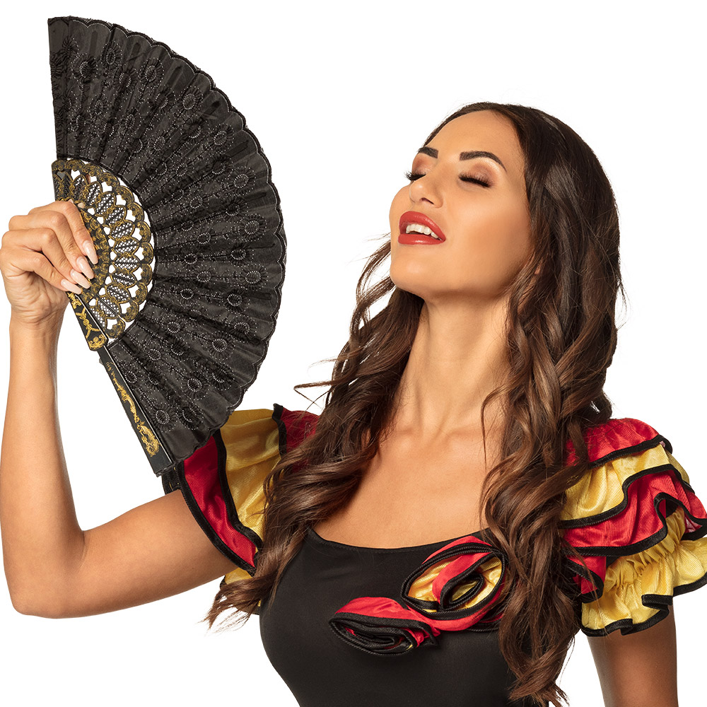 Waaier Granada zwart (25 cm)