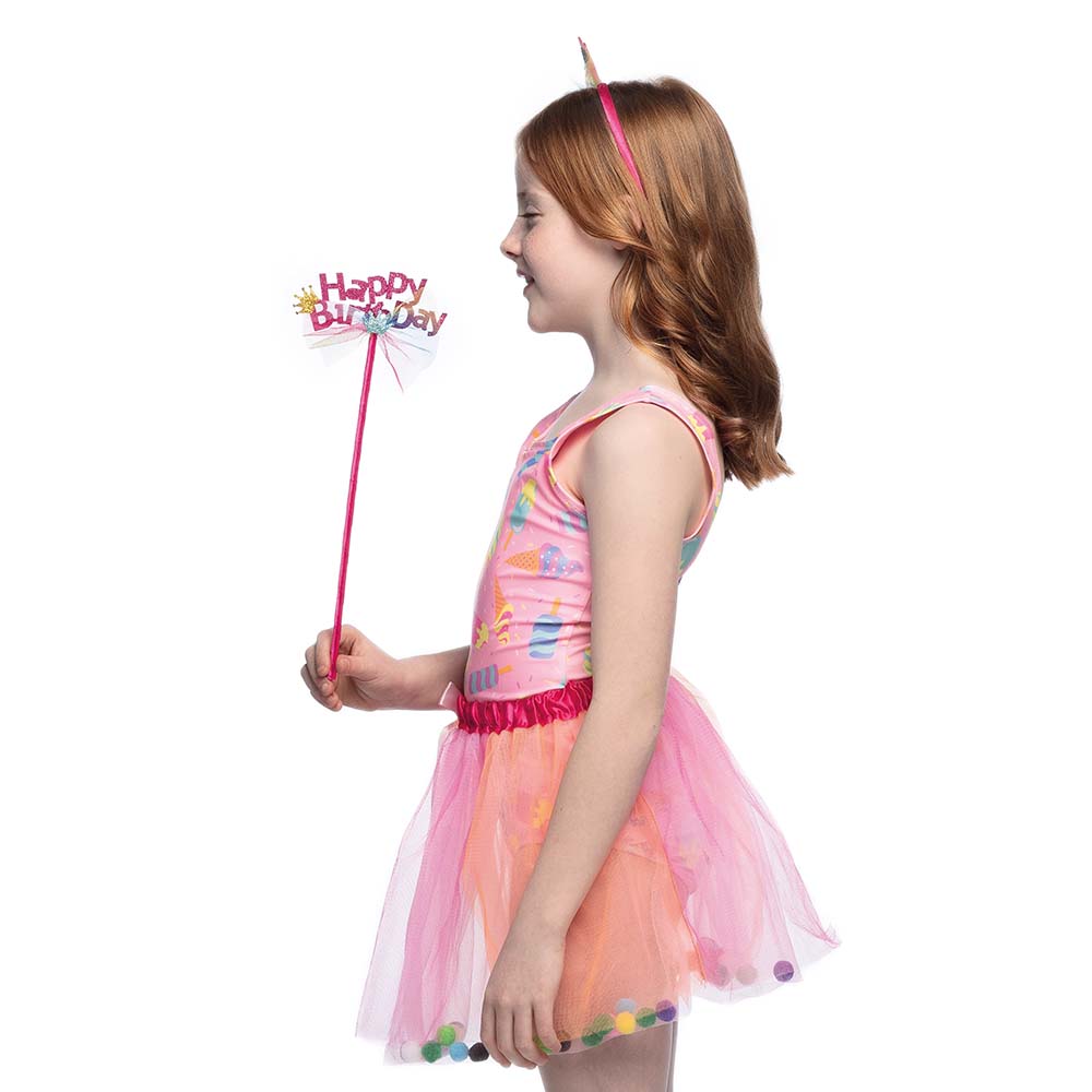 Set fee 'Happy birthday' (tutu, diadeem en stafje)