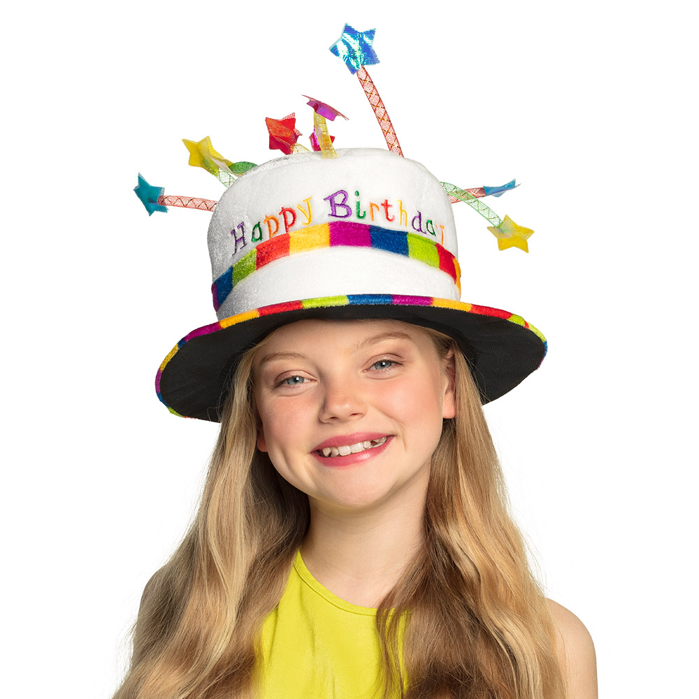 Kinderhoed Rainbow cake 'Happy birthday'