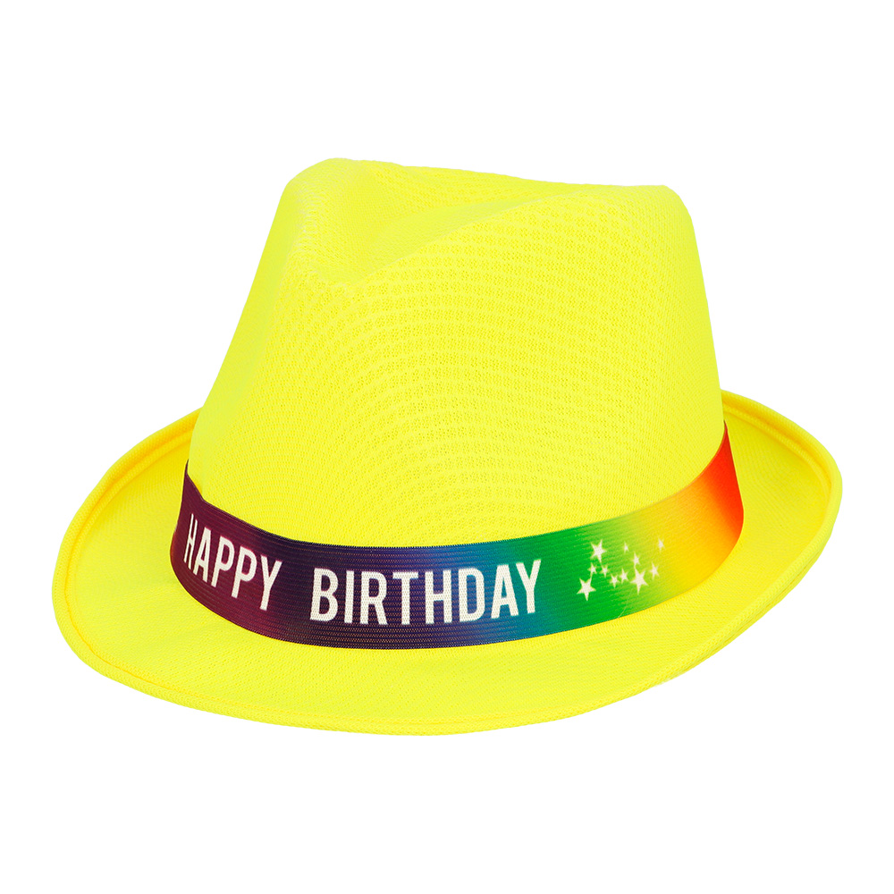 Hoed Funky 'Happy birthday' 6 kleuren ass.