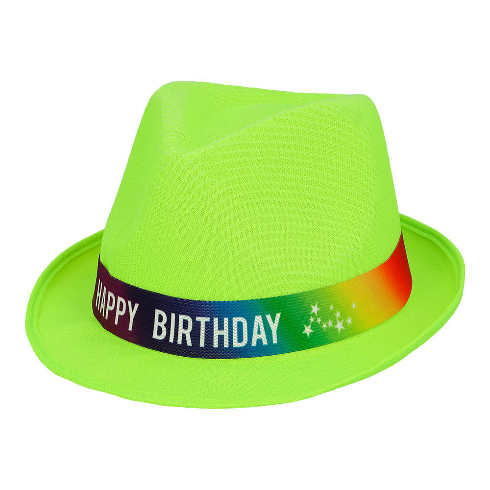 Hoed Funky 'Happy birthday' 6 kleuren ass.