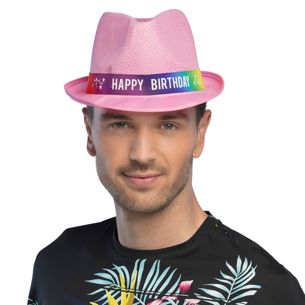 Hoed Funky 'Happy birthday' 6 kleuren ass.
