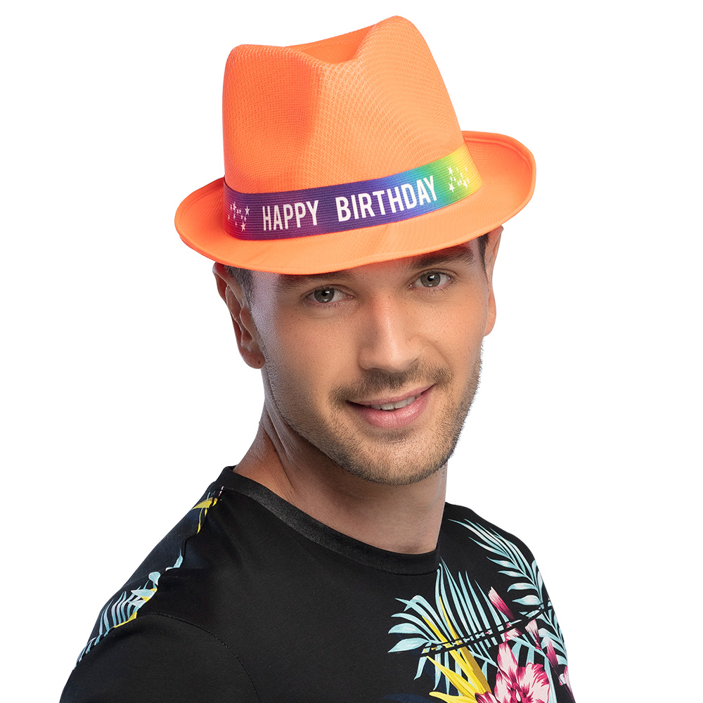 Hoed Funky 'Happy birthday' 6 kleuren ass.