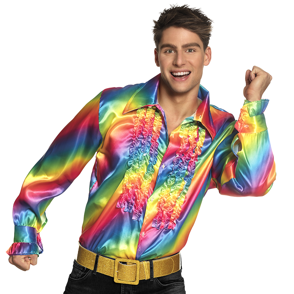 Partyshirt regenboog (L)