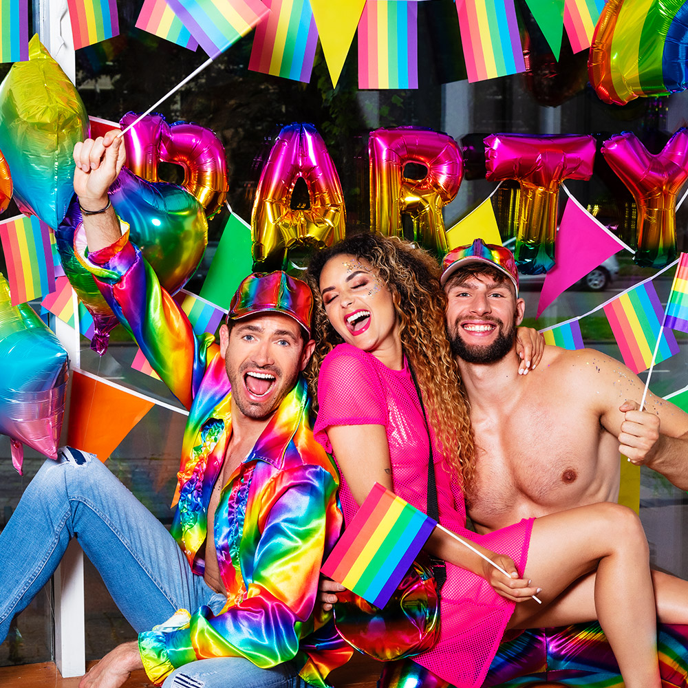Partyshirt regenboog (XXL)