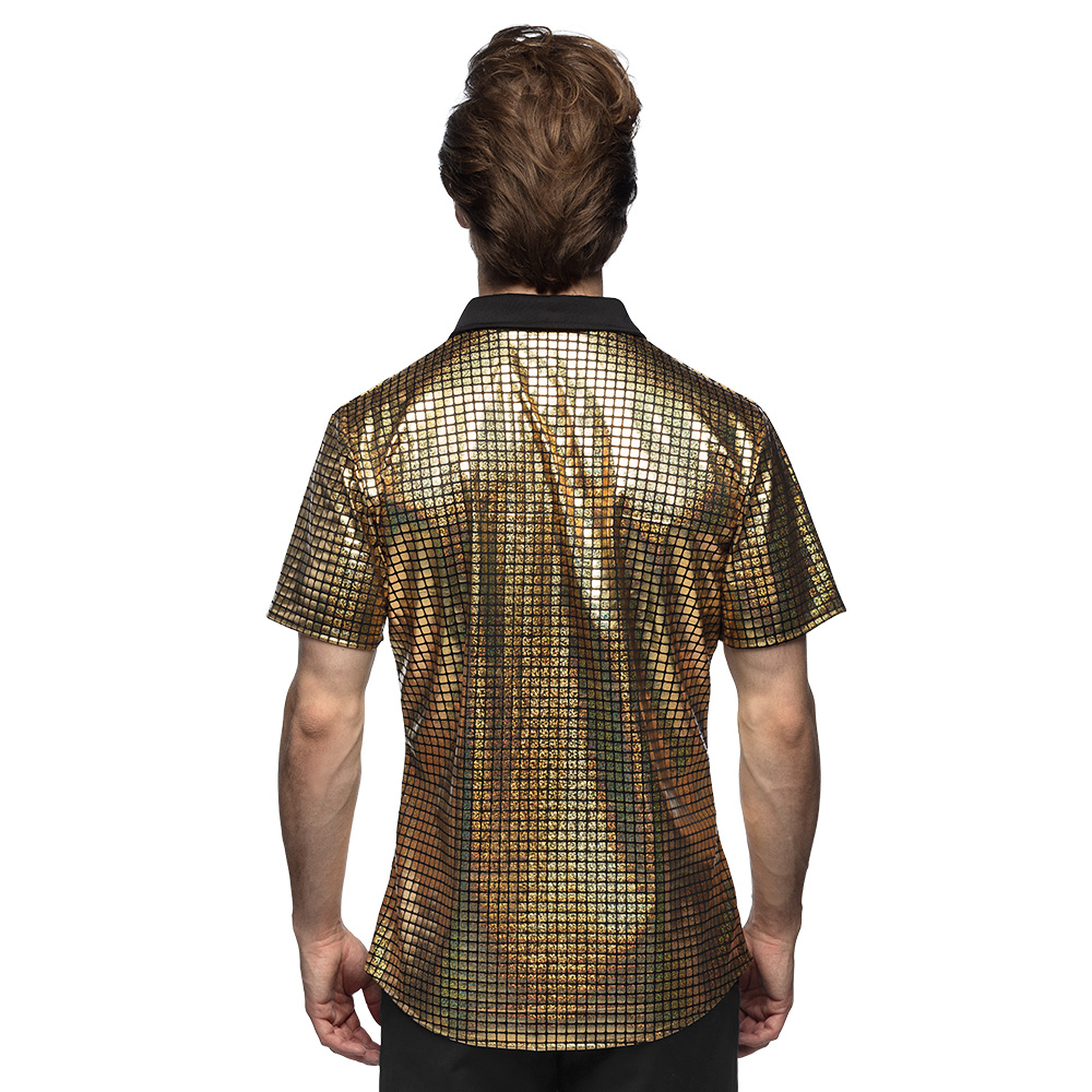 Shirt Disco diamond goud (M)
