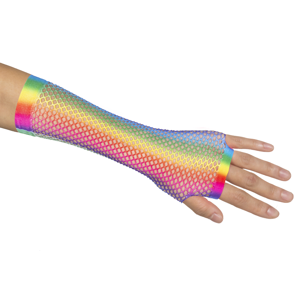 Paar handschoenen elleboog New York regenboog