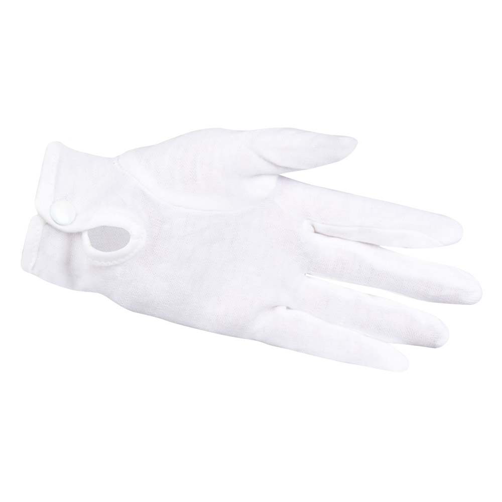 Paar handschoenen pols met drukknop wit M