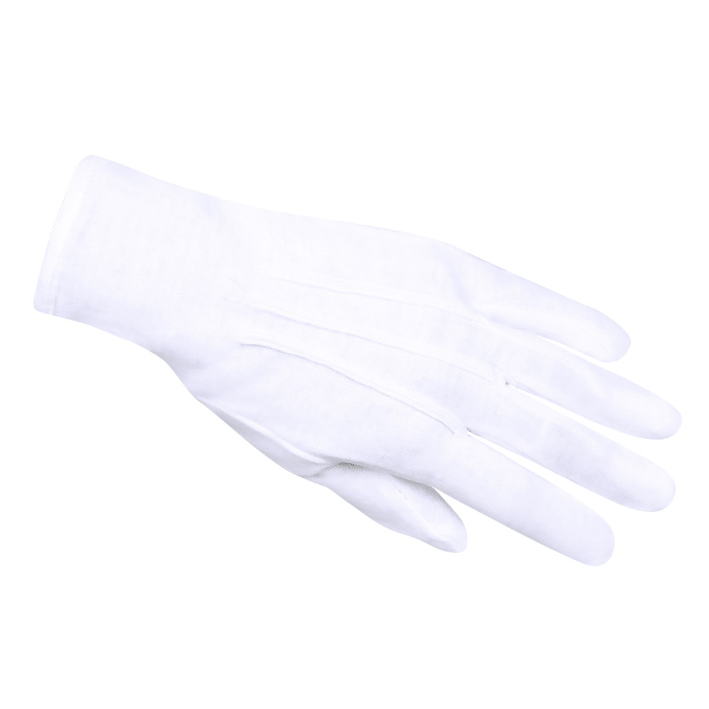 Paar handschoenen pols met drukknop wit XL