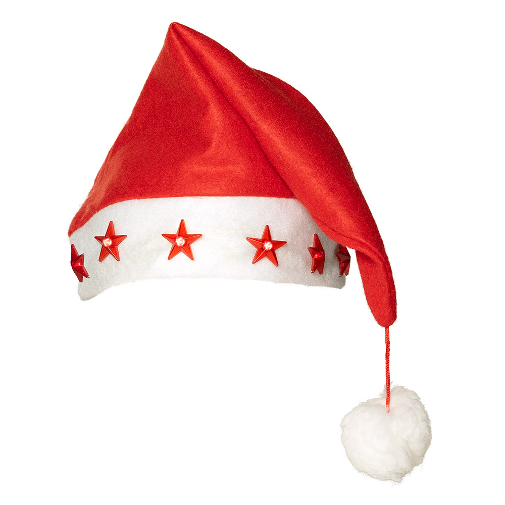 Kerstmuts Sterren rood